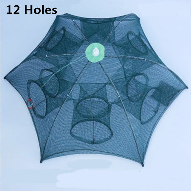Automatic Folding Fishing Net Trap - Easy Catch Crab, Shrimp & Fish Cage (4-20 Holes)