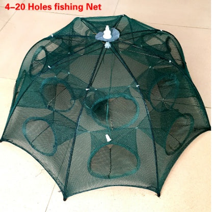 Automatic Folding Fishing Net Trap - Easy Catch Crab, Shrimp & Fish Cage (4-20 Holes)