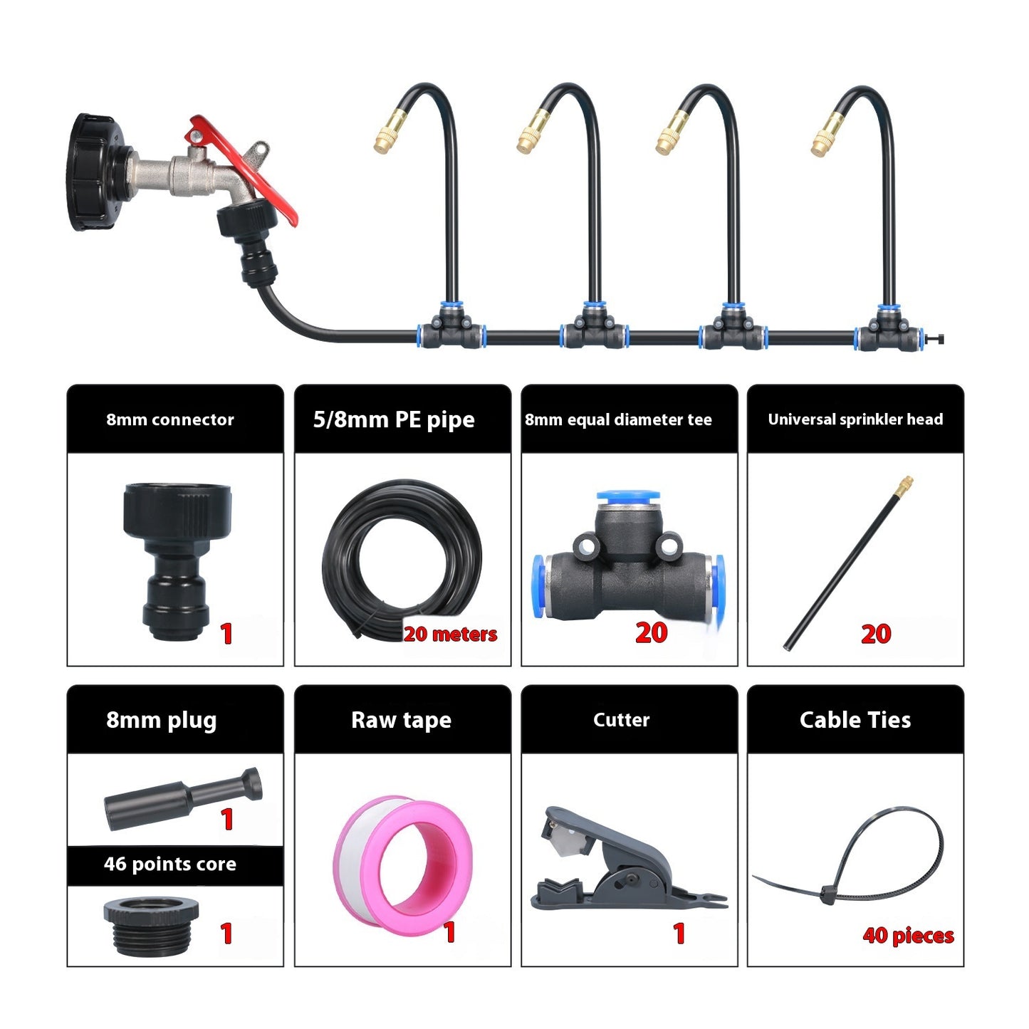 AquaCurve™ 360° Drip Irrigation Kit – Automatic Garden Watering System
