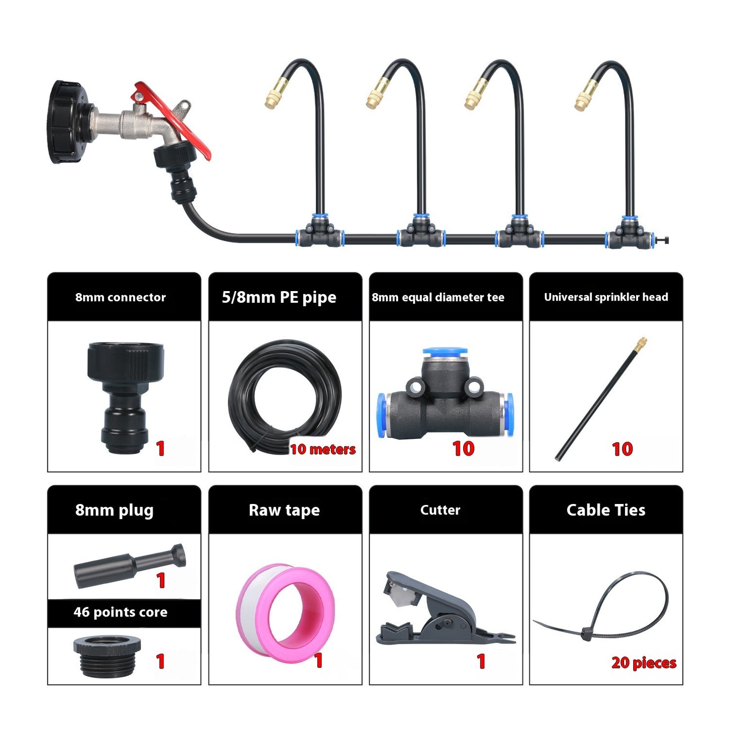 AquaCurve™ 360° Drip Irrigation Kit – Automatic Garden Watering System