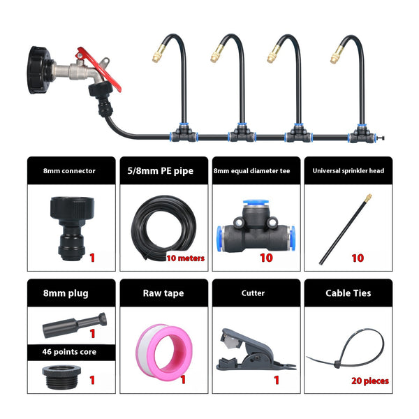 AquaCurve™ 360° Drip Irrigation Kit – Automatic Garden Watering System