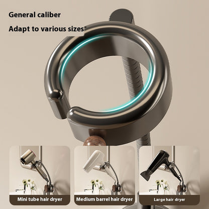 Wall-Mounted Hair Dryer Holder - No-Drill Rotating Organizer for Clutter-Free Bathroom