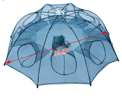 Automatic Folding Fishing Net Trap - Easy Catch Crab, Shrimp & Fish Cage (4-20 Holes)