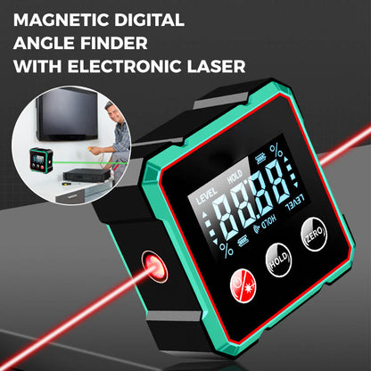 Magnetic Digital Angle Finder - Precision Level & Protractor with LCD Display & Type-C Charging