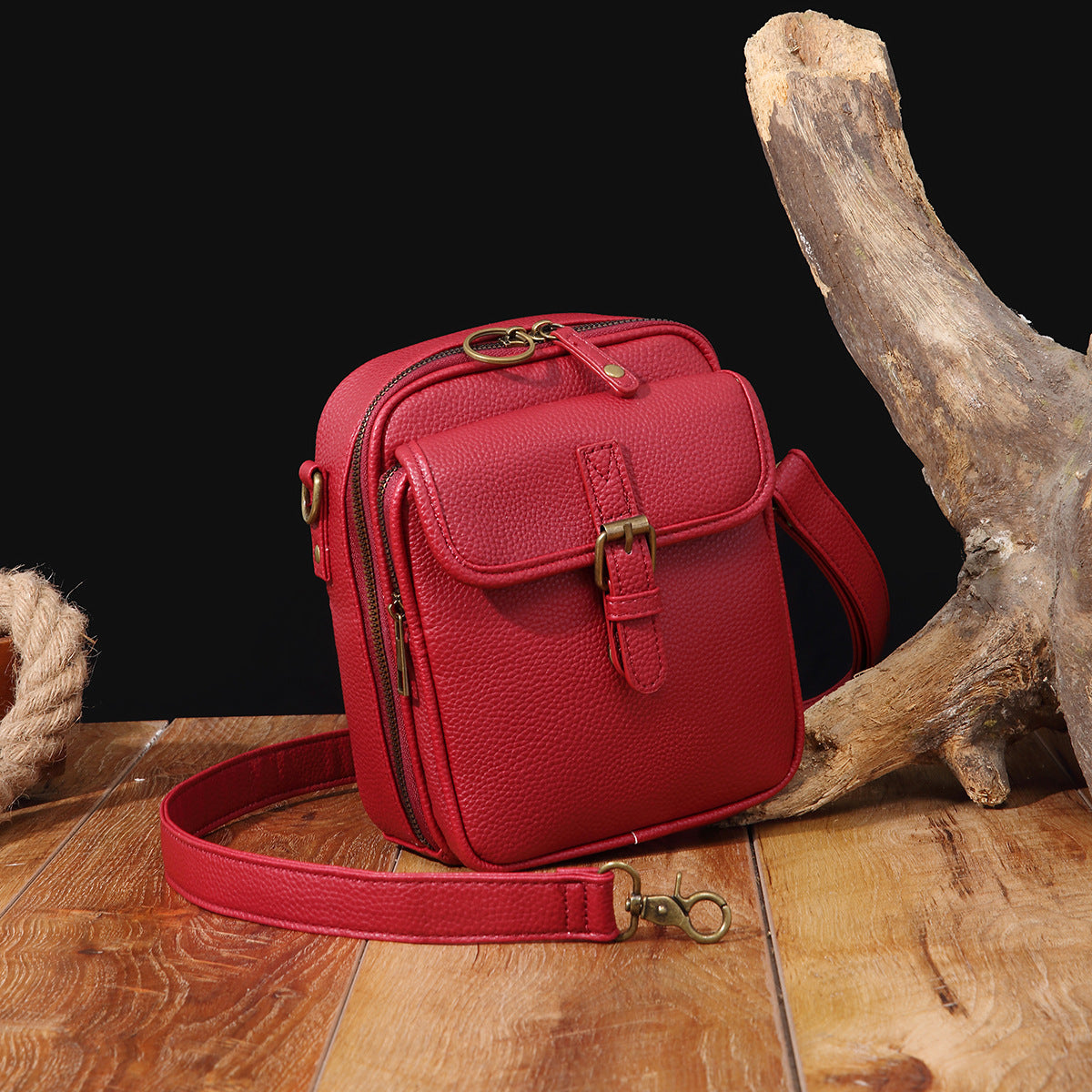 Vintage Leather Messenger Bag - Stylish Large Capacity Crossbody with Card Organizer for Effortless Daily Confidence
