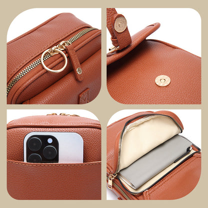 Vintage Leather Messenger Bag - Stylish Large Capacity Crossbody with Card Organizer for Effortless Daily Confidence