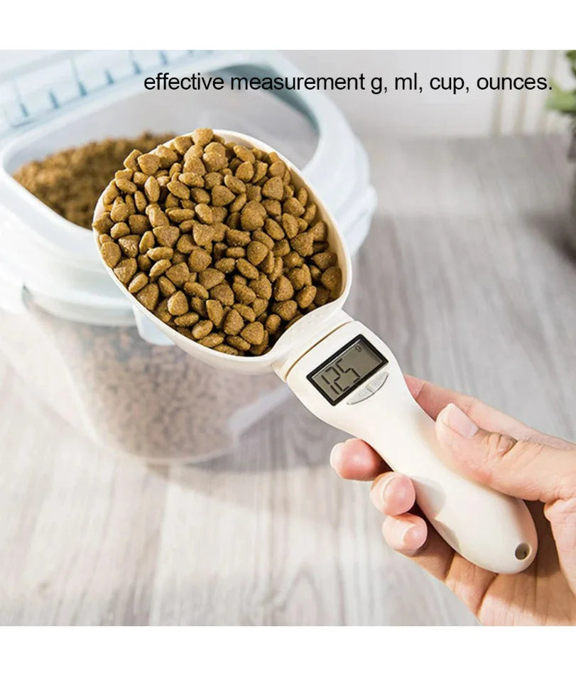 Digital Pet Food Scoop Scale with LED Display - Accurate Portion Control for Dogs & Cats