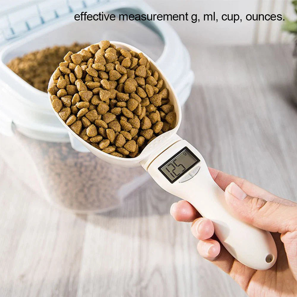 Digital Pet Food Scoop Scale with LED Display - Accurate Portion Control for Dogs & Cats