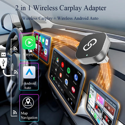 Wireless CarPlay Adapter - Plug & Play USB Dongle for iPhone Android Auto