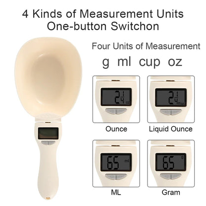 Digital Pet Food Scoop Scale with LED Display - Accurate Portion Control for Dogs & Cats