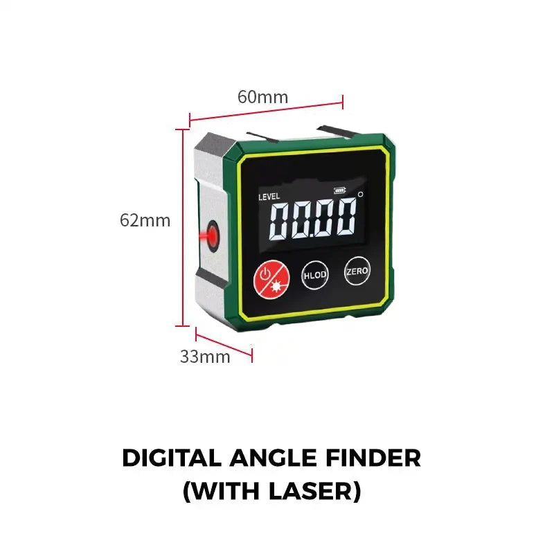 LaserAlign Digital Protractor with Laser Guide - Precision Angle Finder for Woodworking & Construction