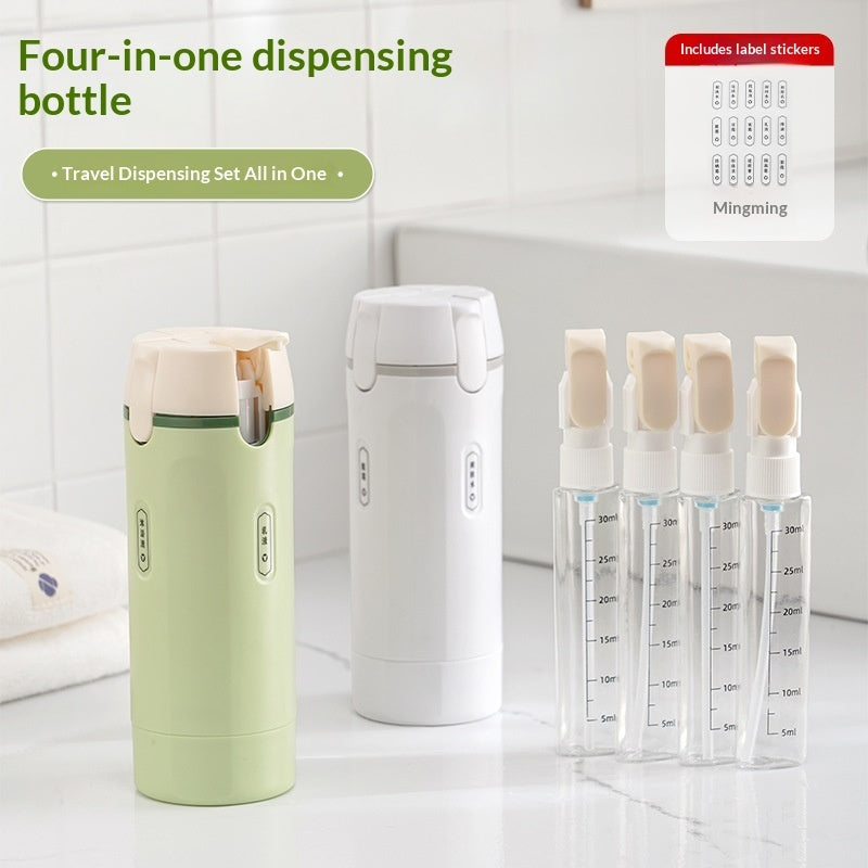 4-in-1 Travel Skincare Bottle Set - TSA-Approved Refillable Containers for Your Complete Beauty Routine On-the-Go