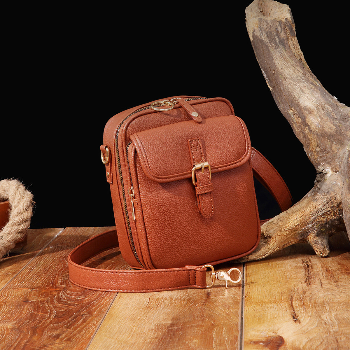 Vintage Leather Messenger Bag - Stylish Large Capacity Crossbody with Card Organizer for Effortless Daily Confidence