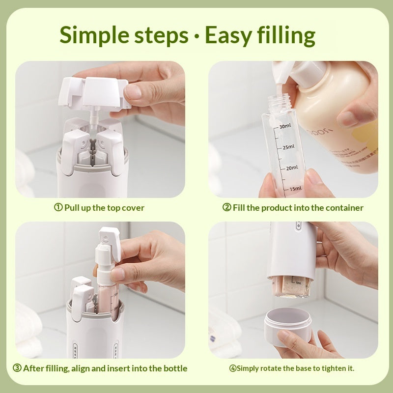 4-in-1 Travel Skincare Bottle Set - TSA-Approved Refillable Containers for Your Complete Beauty Routine On-the-Go