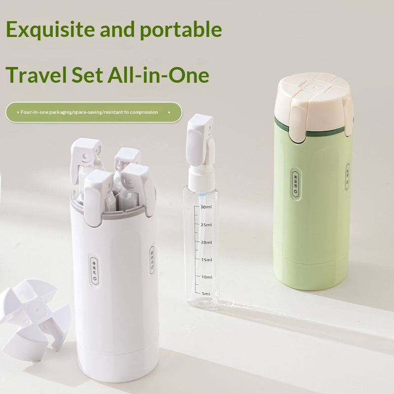4-in-1 Travel Skincare Bottle Set - TSA-Approved Refillable Containers for Your Complete Beauty Routine On-the-Go