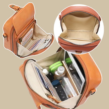 Vintage Leather Messenger Bag - Stylish Large Capacity Crossbody with Card Organizer for Effortless Daily Confidence