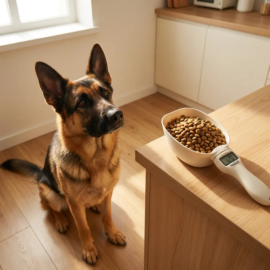 Digital Pet Food Scoop Scale with LED Display - Accurate Portion Control for Dogs & Cats