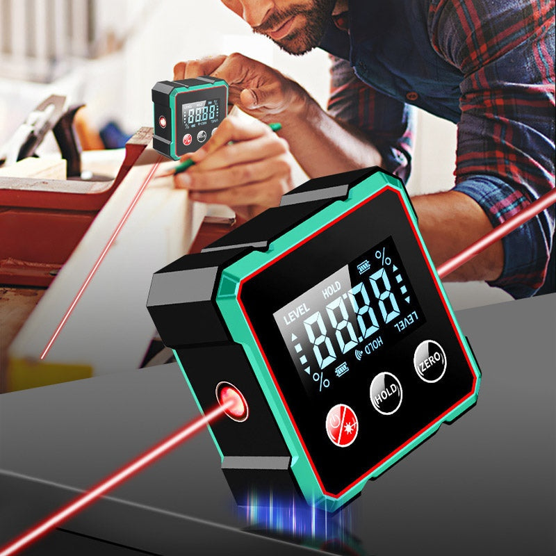 Magnetic Digital Angle Finder - Precision Level & Protractor with LCD Display & Type-C Charging