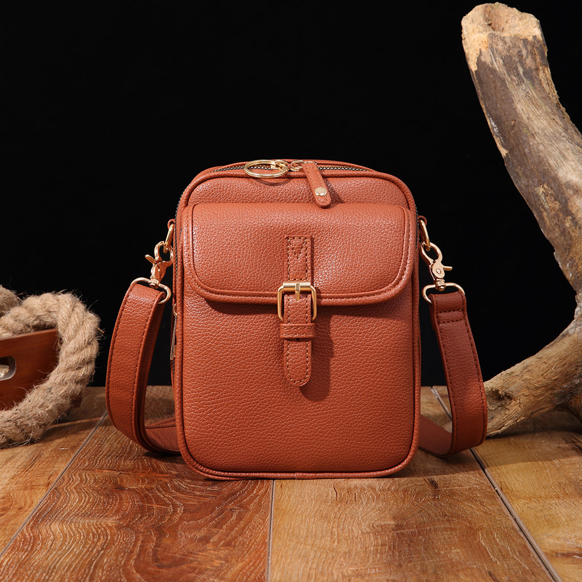 Vintage Leather Messenger Bag - Stylish Large Capacity Crossbody with Card Organizer for Effortless Daily Confidence