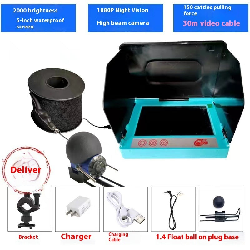 HD Underwater Fish Finder Camera - Professional Fishing Display with 220° Wide Angle & Up to 30M Cable
