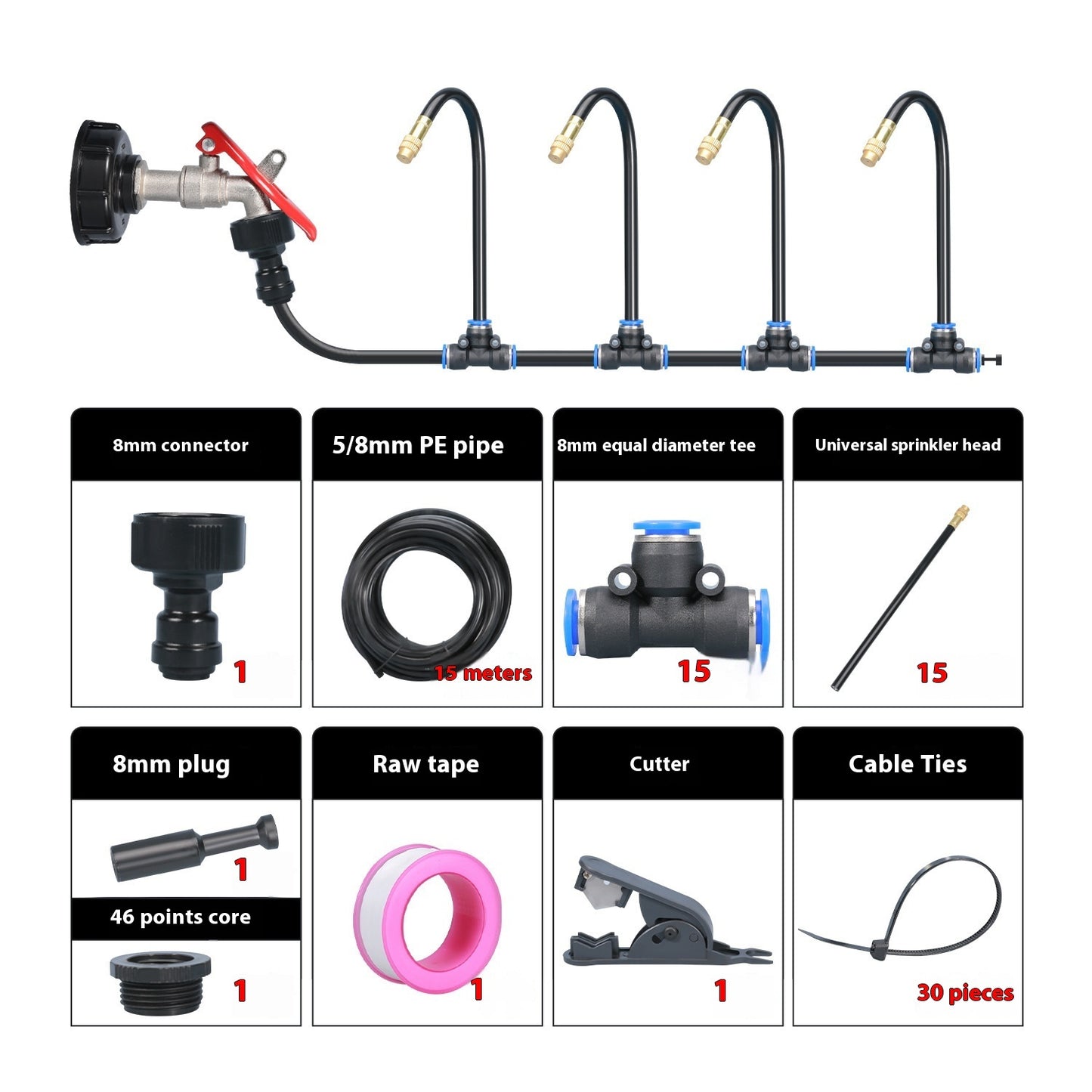 AquaCurve™ 360° Drip Irrigation Kit – Automatic Garden Watering System